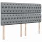 Preview: Boxspringbett mit Matratze Hellgrau 200x200 cm Stoff