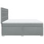 Preview: Boxspringbett mit Matratze Hellgrau 200x200 cm Stoff