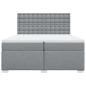 Preview: Boxspringbett mit Matratze Hellgrau 200x200 cm Stoff