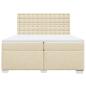 Preview: Boxspringbett mit Matratze Creme 200x200 cm Stoff