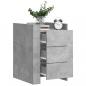 Preview: ARDEBO.de - Nachttisch Betongrau 45x50x65 cm Holzwerkstoff