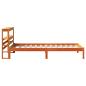 Preview: Bettgestell mit Kopfteil ohne Matratze Wachsbraun 75x190 cm