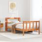 Preview: ARDEBO.de - Bettgestell mit Kopfteil ohne Matratze Wachsbraun 90x190 cm