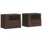 Preview: Wand-Nachttische 2 Stk. Braun Eichen-Optik 45x30x35 cm