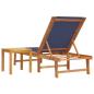 Preview: Sonnenliege mit Tisch Blau Massivholz Akazie und Textilene