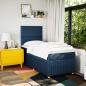 Preview: Boxspringbett mit Matratze Blau 90x190 cm Stoff