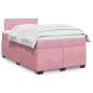 Preview: ARDEBO.de - Boxspringbett mit Matratze Rosa 120x190 cm Samt