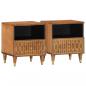 Preview: ARDEBO.de - Nachttische 2 Stk. 40x33x46 cm Massivholz Mango