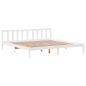 Preview: Massivholzbett ohne Matratze Weiß 200x200 cm Kiefernholz