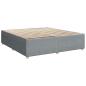 Preview: Bettgestell ohne Matratze Hellgrau 200x200 cm Stoff