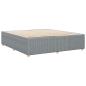 Preview: Bettgestell ohne Matratze Hellgrau 200x200 cm Stoff