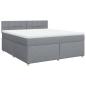 Preview: ARDEBO.de - Boxspringbett mit Matratze Hellgrau 180x200 cm Stoff