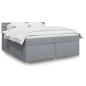 Preview: ARDEBO.de - Boxspringbett mit Matratze Hellgrau 180x200 cm Stoff