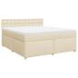 Preview: Boxspringbett mit Matratze Creme 180x200 cm Stoff