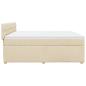 Preview: Boxspringbett mit Matratze Creme 200x200 cm Stoff