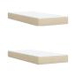 Preview: Boxspringbett mit Matratze Creme 200x200 cm Stoff