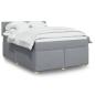Preview: ARDEBO.de - Boxspringbett mit Matratze Hellgrau 140x190 cm Stoff