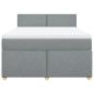 Preview: Boxspringbett mit Matratze Hellgrau 140x190 cm Stoff