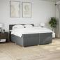 Preview: Boxspringbett mit Matratze Dunkelgrau 200x200 cm Stoff