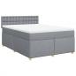 Preview: Boxspringbett mit Matratze Hellgrau 140x190 cm Stoff