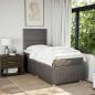 Preview: ARDEBO.de - Boxspringbett mit Matratze Taupe 90x190 cm Stoff