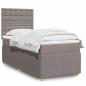 Preview: ARDEBO.de - Boxspringbett mit Matratze Taupe 90x190 cm Stoff