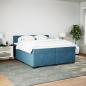 Preview: Boxspringbett mit Matratze Dunkelblau 200x200 cm Samt