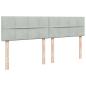 Preview: Boxspringbett mit Matratze Hellgrau 200x200 cm Samt