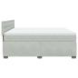 Preview: Boxspringbett mit Matratze Hellgrau 200x200 cm Samt