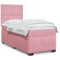 Preview: ARDEBO.de - Boxspringbett mit Matratze Rosa 90x200 cm Samt