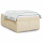 Preview: ARDEBO.de - Boxspringbett mit Matratze Creme 120x190 cm Stoff