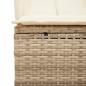 Preview: Doppel-Sonnenliege mit Dach und Vorhängen Beige Poly Rattan