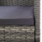 Preview: Gartenstühle mit Kissen in Dunkelgrau 4 Stk. Grau Polyrattan