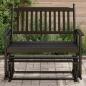 Preview: ARDEBO.de - Schaukelbank Schwarz 118x70x104,5 cm Massivholz Pappel