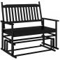 Preview: Schaukelbank Schwarz 118x70x104,5 cm Massivholz Pappel