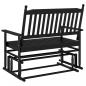 Preview: Schaukelbank Schwarz 118x70x104,5 cm Massivholz Pappel