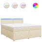 Preview: Boxspringbett mit Matratze Creme 180x200 cm Stoff