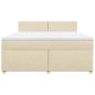 Preview: Boxspringbett mit Matratze Creme 180x200 cm Stoff