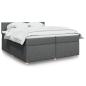 Preview: ARDEBO.de - Boxspringbett mit Matratze Dunkelgrau 200x200 cm Stoff