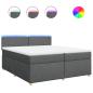 Preview: Boxspringbett mit Matratze Dunkelgrau 200x200 cm Stoff
