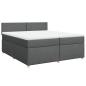 Preview: Boxspringbett mit Matratze Dunkelgrau 200x200 cm Stoff