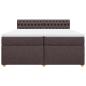 Preview: Boxspringbett mit Matratze Dunkelbraun 200x200 cm Stoff
