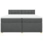 Preview: Boxspringbett mit Matratze Dunkelgrau 200x200 cm Stoff