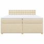 Preview: Boxspringbett mit Matratze Creme 200x200 cm Stoff