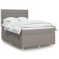 Preview: ARDEBO.de - Boxspringbett mit Matratze Taupe 140x200 cm Stoff