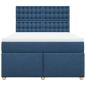Preview: Boxspringbett mit Matratze Blau 140x200 cm Stoff