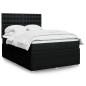 Preview: ARDEBO.de - Boxspringbett mit Matratze Schwarz 140x200 cm Stoff