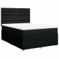 Preview: Boxspringbett mit Matratze Schwarz 140x200 cm Stoff
