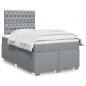 Preview: ARDEBO.de - Boxspringbett mit Matratze Hellgrau 120x200 cm Stoff