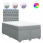 Preview: Boxspringbett mit Matratze Hellgrau 120x200 cm Stoff